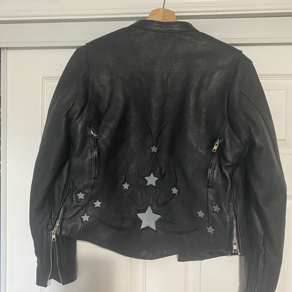 First Classics Breakout Star Womens Reflective Leather Moto Jacket - Small - Picture 6 of 10